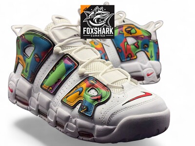 Size 13M Nike Air More Uptempo Peace Love Swoosh White Black