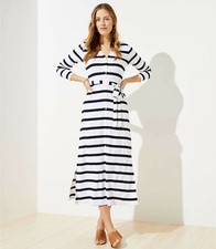 NEW WITH TAGS LOFT Petite Striped Button Maxi Dress XS