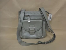 Authentic NWT Brighton Leather Silver Pebble Sholder Bag Cross Body Purse 