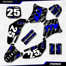 Black & Blue Fierce Racing Graphics Kit fits 00-07 YAMAHA TTR125 TTR 125 decals