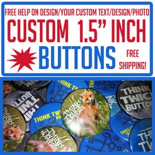 50 Custom 1.5" inch Buttons Badges Pins Punk Indie Bands Rock Pinback