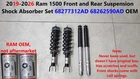 19 -26 Ram 1500 Front & Rear Suspension Shock Absorber Set 68277312AD 68262590AD