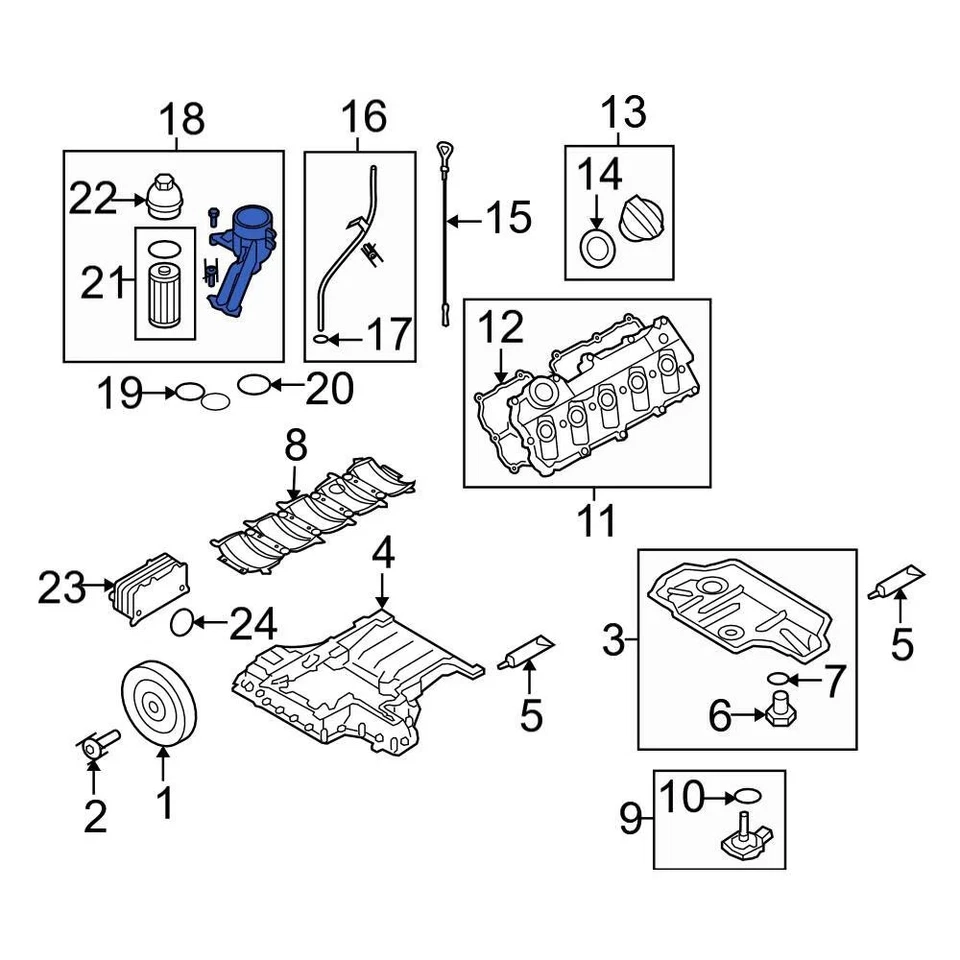 For Audi Q7 2007-2010 Audi 079115401AA Engine Oil Filter Housing - Изображение 2 из 4
