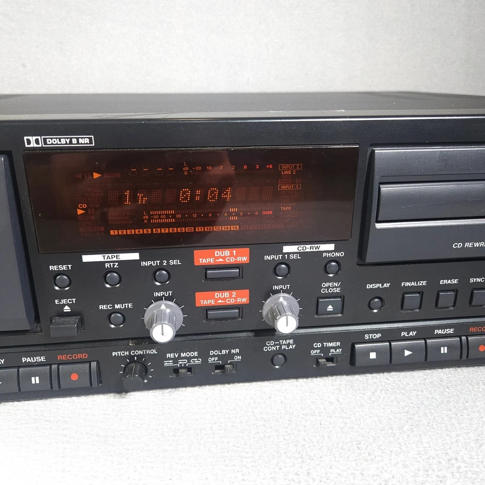 Professional Tascam CC-222 Cassette Deck /CD Recorder Player Combo, Tested - Image 4 of 4