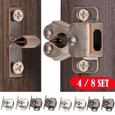 4/8 SET Double Roller Catch Cabinet Latch for Cupboard Closet Door, Retro Copper