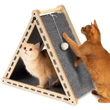 Cat Scratcher with Ball Toy Foldable Cat Scratch Pad Felt Triangle Scratchers...