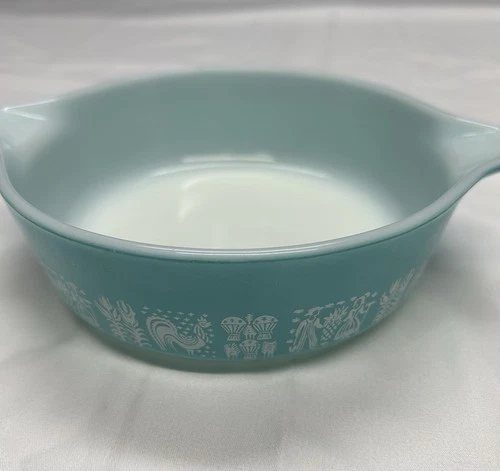 Pyrex 471  1PT Turquoise BLUE Amish BUTTERPRINT BOWL