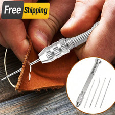 5PCS Portable Leather Sewing Awl Set Replaceable Needles Stitching Tool Kit DIY