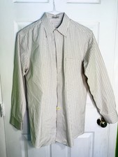 Pronto Uomo Dress Shirt Men's 15 32/33 Non-Iron Cotton Striped Lng Slv Button Up