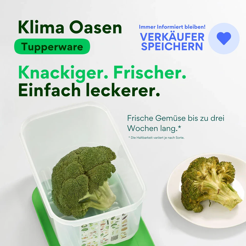 Tupperware Klima Oase div Gr 375ml 800ml 1,8L 4,4L 9,9L Gemüse Prima Kühlschrank - Bild 2 von 4