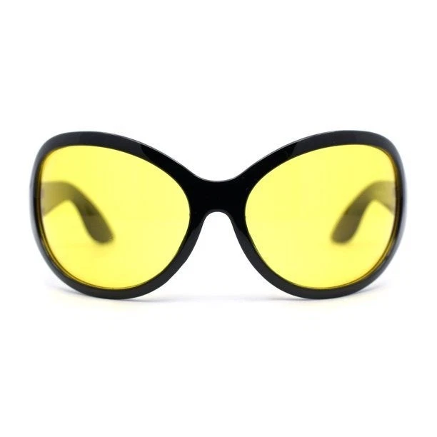 Gafas de sol amarillas para hombre diseñador de moda festival de playa envolventes de gran tamaño nuevas Foto 3 de 4