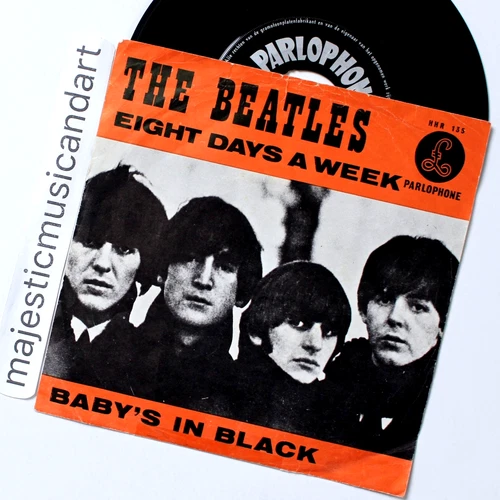 RARE COVER VARIANT 1965 ORIGINAL THE BEATLES 7" VINYL 45 BABY'S IN BLACK