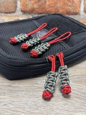 5-Pack Cobra & Diamond Knot Zipper Pulls USA Made EDC Gear ID – Red/Foliage