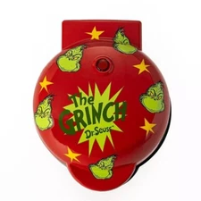 The Grinch Dr. Seuss Mini Waffle Maker With Sleek Design & Indicator Light