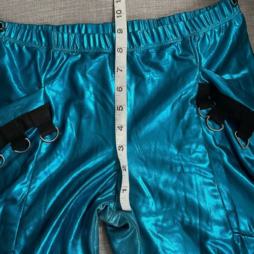 Algy Turquoise Blue Metallic Leggings Pants Large Pockets Youth Girl's Size 2X - Picture 8 of 8