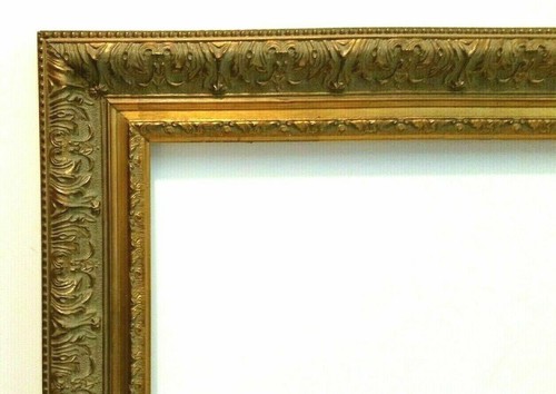24 X 30 STD PICTURE FRAME 3 1/2" WIDE SCOOP GOLD LEAF ORNATE w/ GLAZING BACKING - Picture 4 of 12