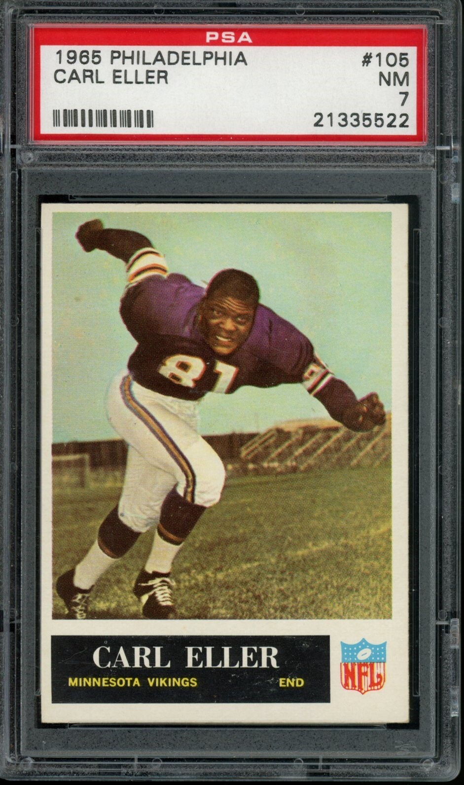 1965 Philadelphia Carl Eller #105 RC HOF PSA 7