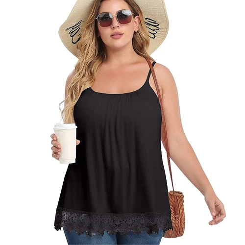 S-4XL Camisole with Built in Bra Plus Size Tunic Tops Womens Loose Cami Blouses - Picture 5 of 41