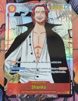 Shanks OP01-120 Manga Rare SEC PRB The Best Reprint One Piece Card English Shanks OP01-120 Manga Rare SEC PRB The Best Reprint One Piece Card English