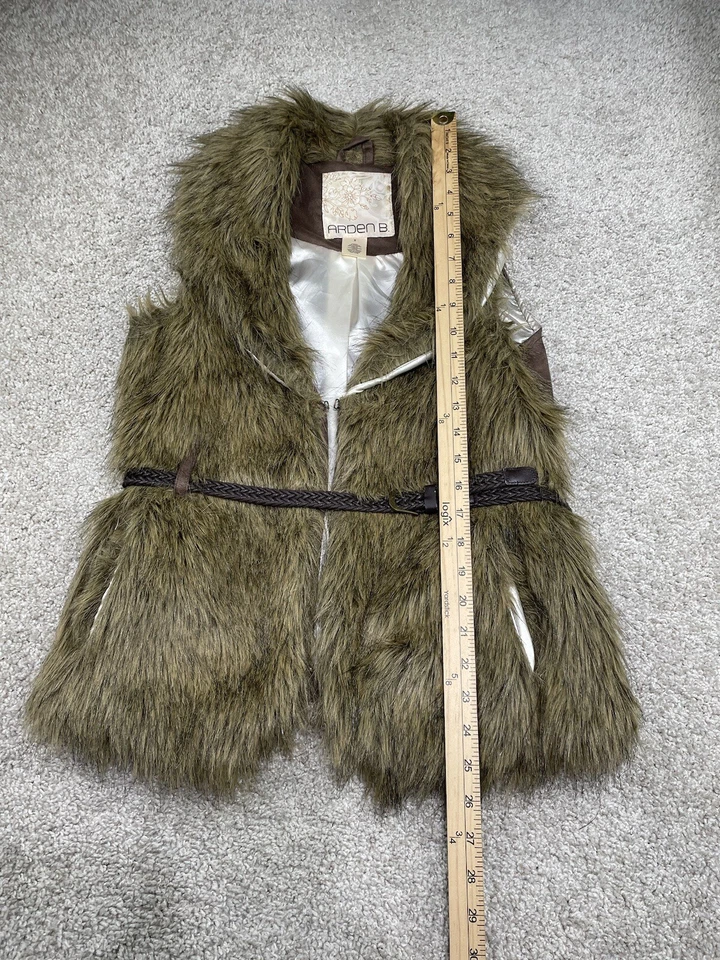 Chaleco de piel sintética para mujer Arden B marrón S estampado animal cierre a presión cinturón boho Y2K Foto 3 de 4