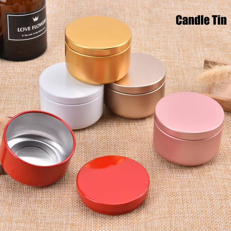 Candle Tin Round Metal Tin Box Candle Tin Aluminum Jar Storage