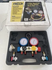 Stark USA 26016 4- Way Manifold 4- Valve Gauge Hose Set