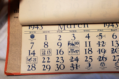 VINTAGE 1943 TEAR OFF CALENDAR STORY CLOTHING STORE NEBRASKA WWII | eBay vintage-1943-tear-off-calendar-story-clothing-store-nebraska-wwii-ebay