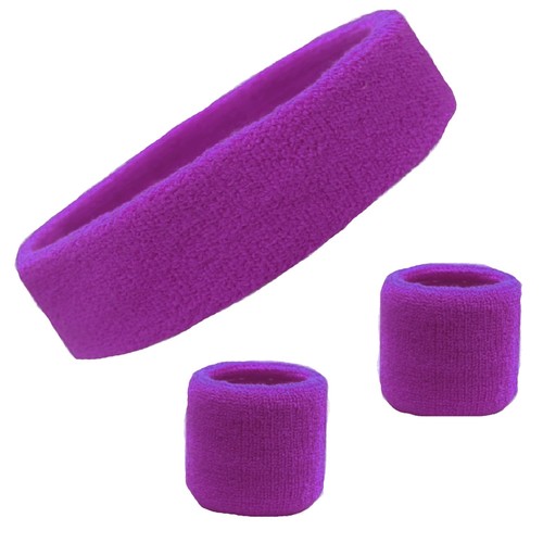 Sweatband Set Exercise Headband Wristbands Workout Head Wrist Sweat Band - Picture 40 of 45
