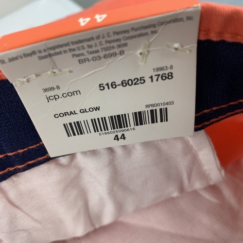 St Johns Bay Mens Shorts Size 44 CORAL GLOW Actual 44x9 Comfort Stretch - Picture 6 of 6