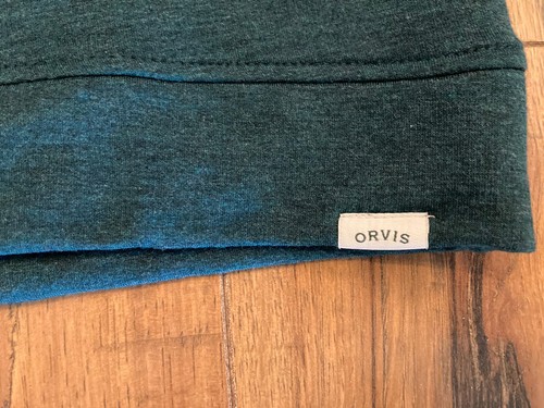 Orvis Mens Crew neck Pullover Soft Fleece Teal Heather Long Sleeve SZ L - Picture 2 of 5