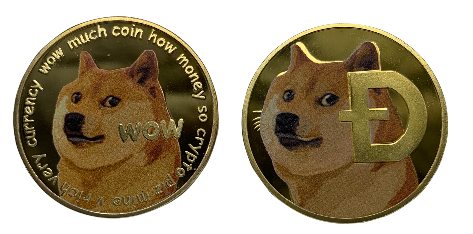 Doge Gold Plated Physical Crypto Coin D - Bitcoin Miner Store