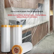 20m Length Adhesive Tape Plastic Film Paint Covering Dust Sheet