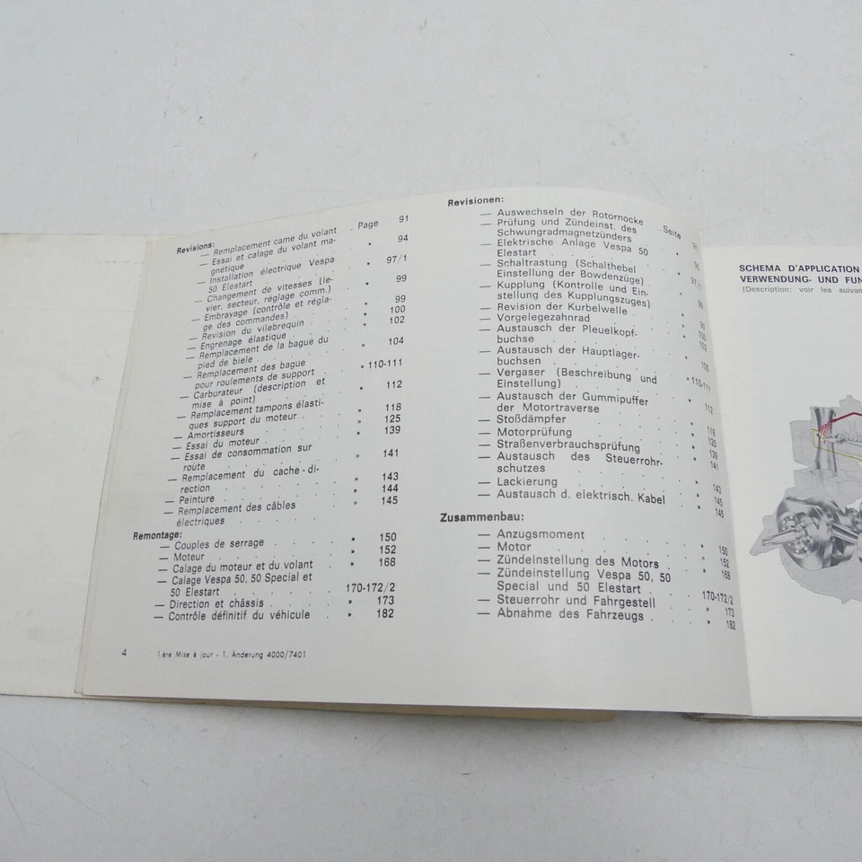 original Vespa 50 S Sport PV ET3 Sprint Rally GTR 125 150 180 Werkstatthandbuch - Bild 4 von 4