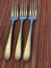 3 Martha Stewart Essentials MSE 18/10 Stainless Flatware Dinner Forks 8-1/8”