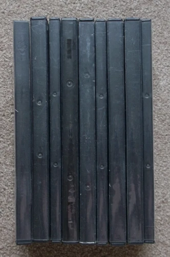 9x Black Single DVD Case Cases Slimline Clear Front Cover Sleeves 19cm tall