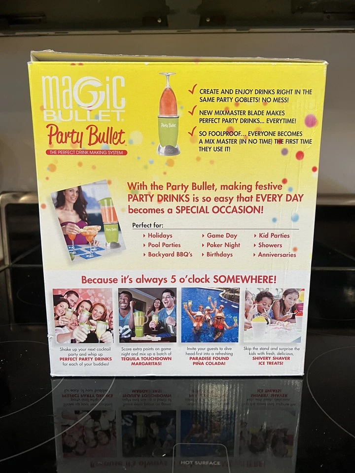 MAGIC BULLET Party Bullet Blender Mixer Drink Making System Red Open Box - Image 2 of 4