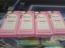 4 Biore Nose + Face Deep Cleansing Pore Strips 14 Ct Boxes 56 Total New Sealed