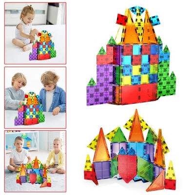HIFEN WHOLESALE Magnetic Tiles Building Set for Kid-New Gift 70/48 Piece Educational Toy Brand