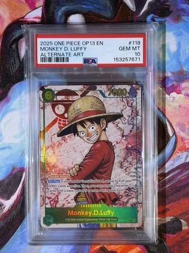 Monkey D Luffy OP13-118 SEC Alt Art Carrying On His Will PSA 10 Gem Mint