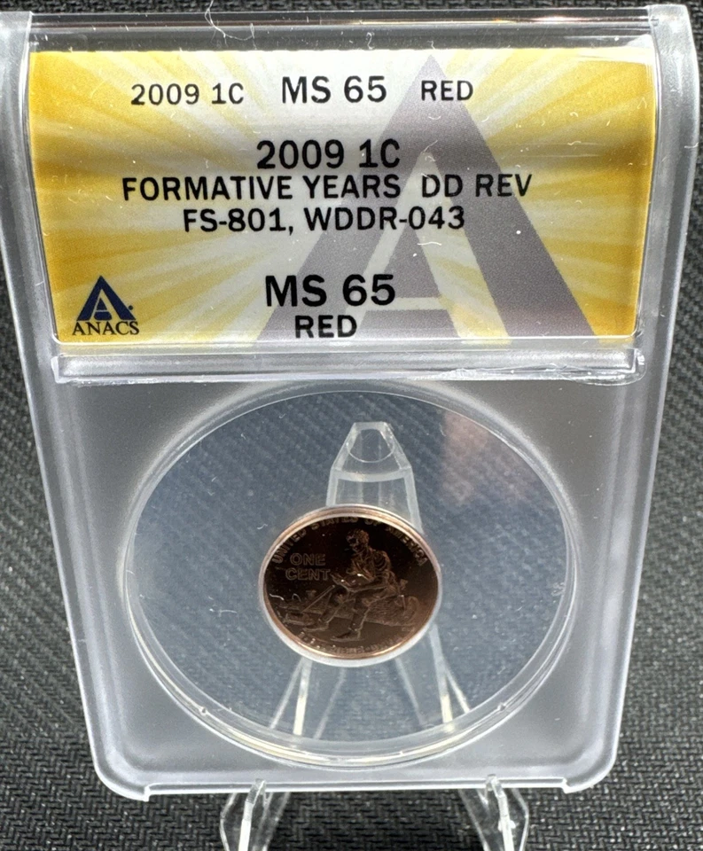 2009 ERROR ANACS MS65 WDDR #043 Lincoln Cent Coin Doubled Die Cherry Pck FS #801 - Image 2 of 4
