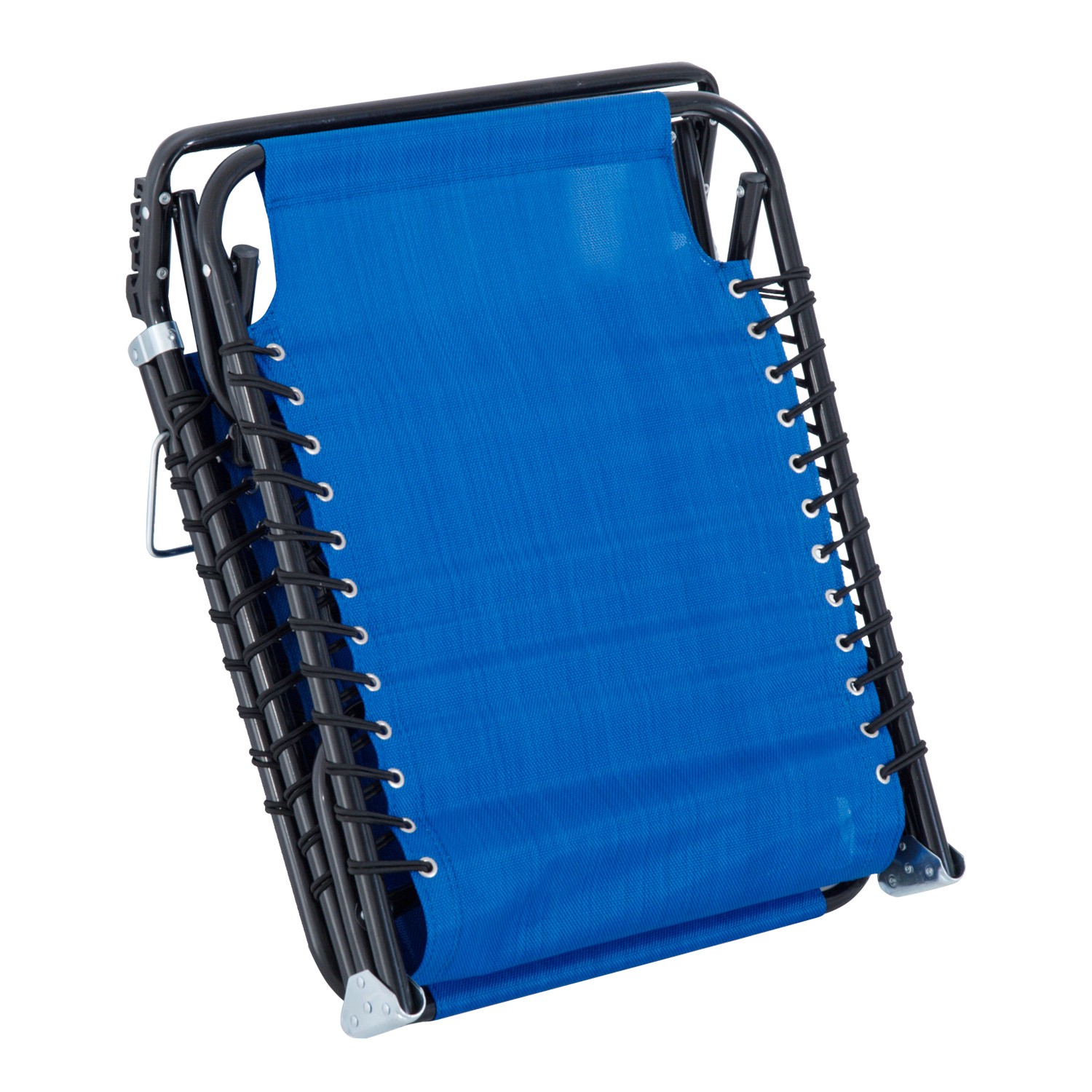 Foldable Chaise Lounge Chair Reclining Back Breathable Mesh for Poolside Camping