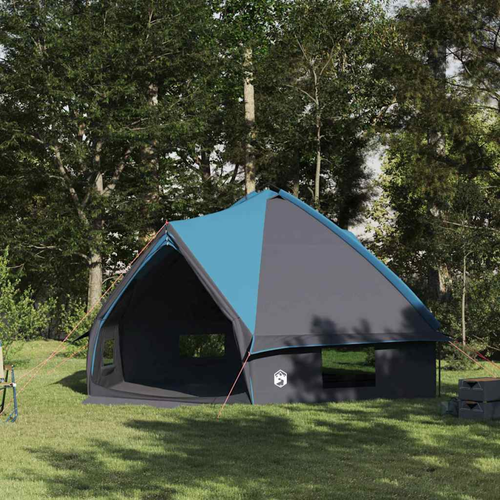 Teepee Tent 10-Person Blue Grey 567x470x242cm 185T Polyester PU Coating Air Vent - Picture 1 of 11