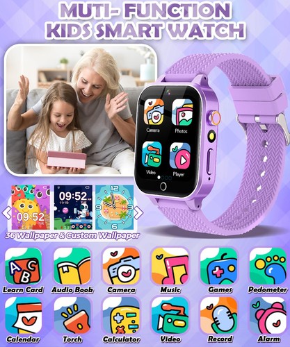 Kids Smart Watch for Girls Age 5-12 Toys with 26 Games 2 Screen Protectors HD... - Picture 2 of 8