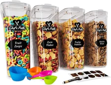 Cereal Containers Storage Set Large (4L,135.2 Oz), Airtight Food Storage Contain