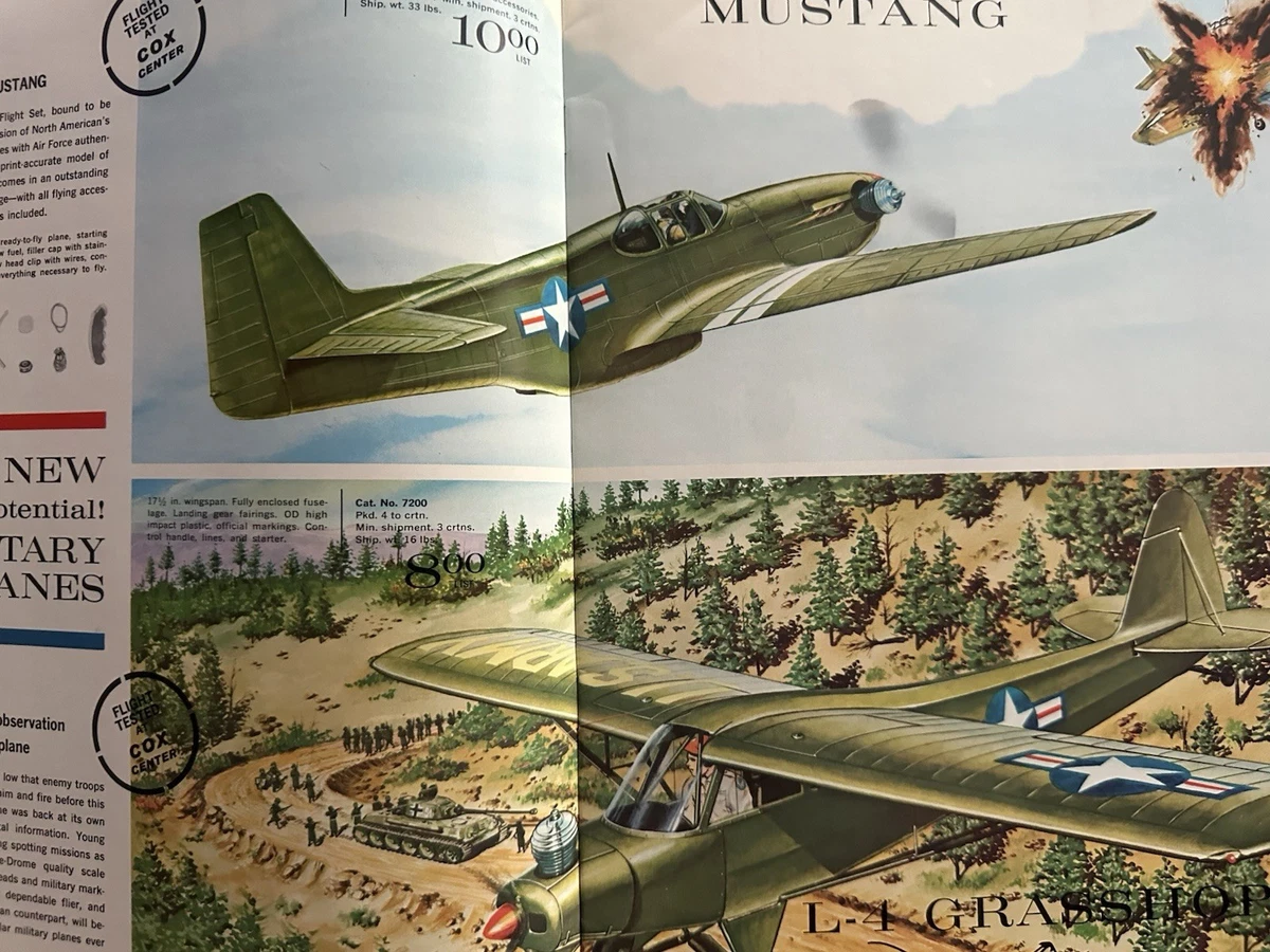 Selten 1963 COX GASBETRIEBENE FLUGZEUGE HÄNDLERKATALOG Mercedes Benz W-196 Prop Rod