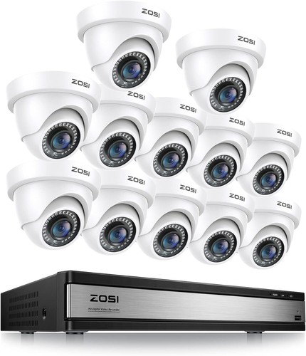 ZOSI H.265+ Kit Vidéo surveillance Caméra de Sécurité Filaire CCTV Alarme Maison - Imagen 22 de 25