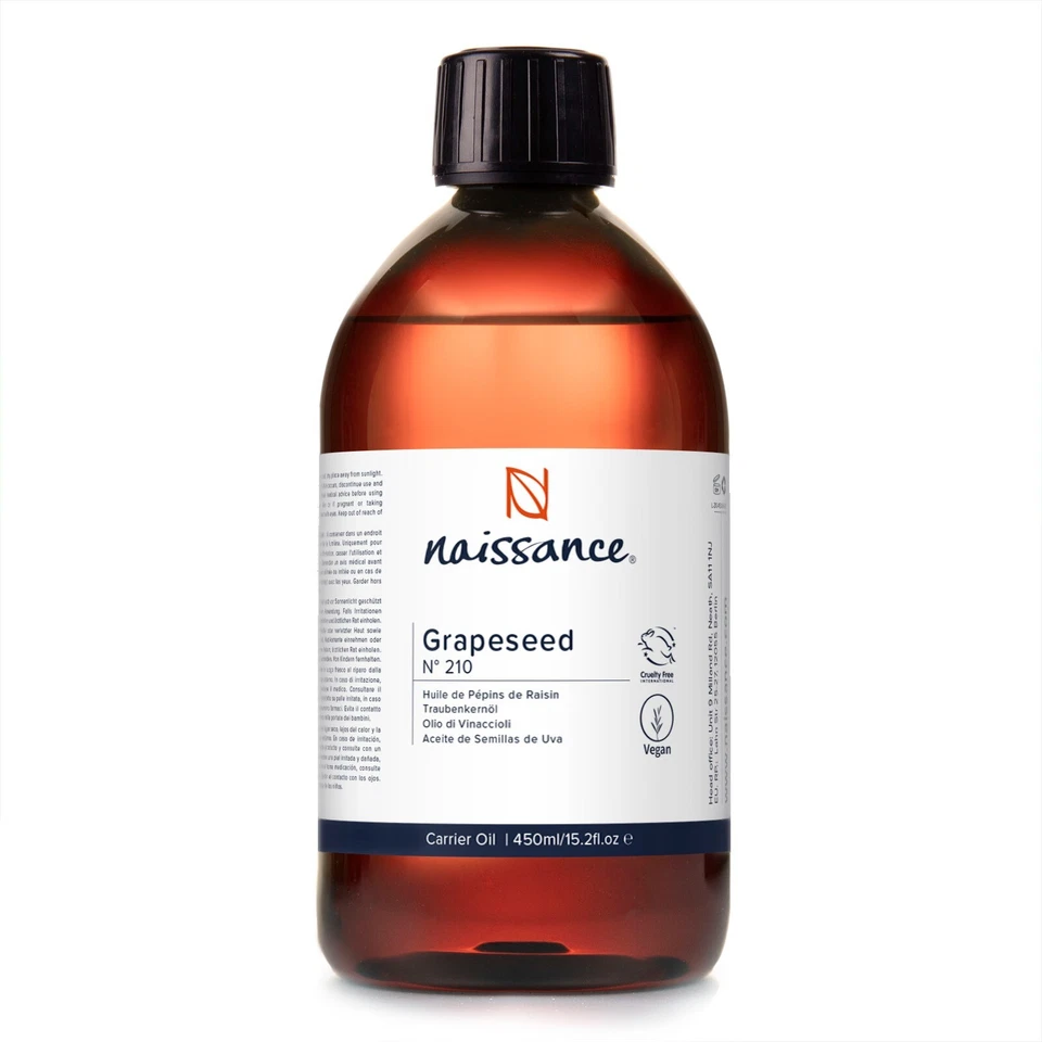 Naissance Grapeseed Oil (no.210) - 450ml - Massage, Skincare, Hair, Beauty