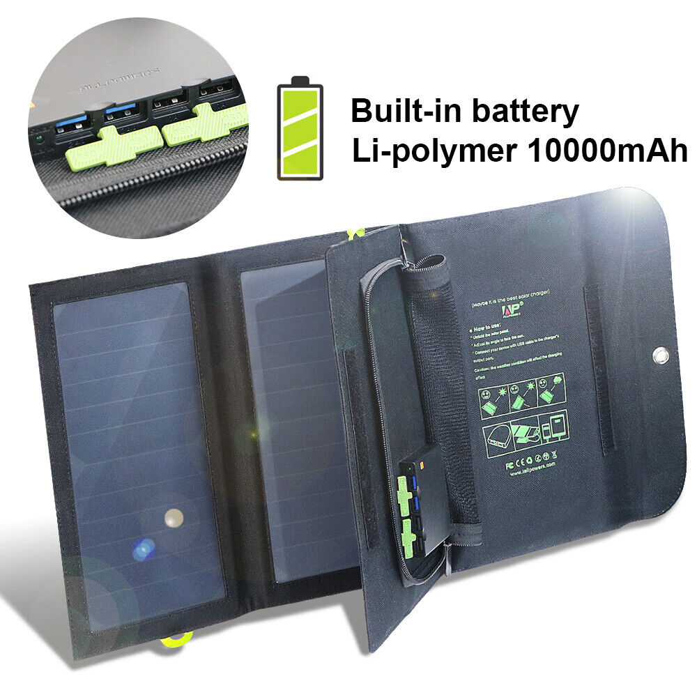 Portable Solar Mobile Phone Charger Panel Power Waterproof For Outdoor Camping