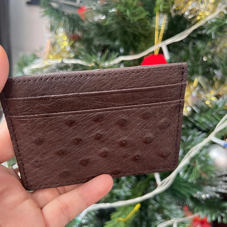 Brown GENUINE OSTRICH LEATHER SKIN CREDIT CARD HOLDER/ WALLET CAR HOLDER FOR MEN - Image 4 of 4