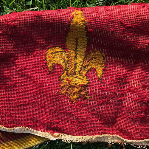 Antique French Wool Needlepoint Ecclesiastical Church Altar Cloth c1890 11 ft - Picture 13 of 18